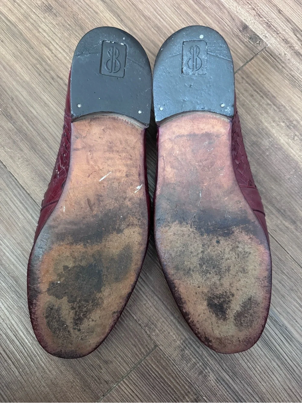 Vintage Men's Bill Blass Burgundy Leather Slip-On Loafers